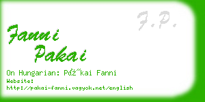 fanni pakai business card